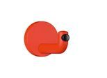 Hewi 477 Wandhaken 477.90B03536 105mm, Türpuffer schwarz, matt, koralle
