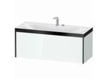 Duravit XViu Waschtisch-Unterschrank XV4612EB285P 120x48cm, 1 Auszug, 2 Hahnlöcher, schwarz matt, Rahmen P, weiß hochglanz