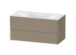Duravit XViu Waschtisch-Unterschrank XV4616NB111C 100x48cm, 2 Schubkästen, ohne Hahnloch, champagner matt, Rahmen C, eiche kaschmir