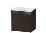 Duravit XViu Waschtisch-Unterschrank XV4630NB269P 45x33,3cm, 1 Tür, links, ohne Hahnloch, schwarz matt, Rahmen P, nussbaum gebürstet