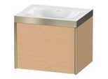 Duravit XViu Waschtisch-Unterschrank XV4609NB112P 60x48cm, 1 Auszug, ohne Hahnloch, champagner matt, Rahmen P, eiche gebürstet