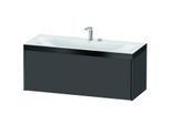 Duravit XViu Waschtisch-Unterschrank XV4612EB249P 120x48cm, 1 Auszug, 2 Hahnlöcher, schwarz matt, Rahmen P, graphit matt