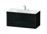 Duravit XViu Waschtisch-Unterschrank XV4616EB216C 100x48cm, 2 Schubkästen, 2 Hahnlöcher, schwarz matt, Rahmen C, Eiche schwarz
