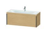 Duravit XViu Waschtisch-Unterschrank XV4612OB230C 120x48cm, 1 Auszug, 1 Hahnloch, schwarz matt, Rahmen C, Eiche natur