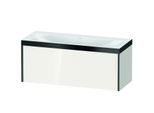 Duravit XViu Waschtisch-Unterschrank XV4612NB222P 120x48cm, 1 Auszug, ohne Hahnloch, schwarz matt, Rahmen P, weiß hochglanz