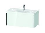 Duravit XViu Waschtisch-Unterschrank XV4611OB285C 100x48cm, 1 Auszug, 1 Hahnloch, schwarz matt, Rahmen C, weiß hochglanz