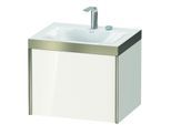 Duravit XViu Waschtisch-Unterschrank XV4609EB122P 60x48cm, 1 Auszug, 2 Hahnlöcher, champagner matt, Rahmen P, weiß hochglanz