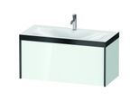 Duravit XViu Waschtisch-Unterschrank XV4611OB285P 100x48cm, 1 Auszug, 1 Hahnloch, schwarz matt, Rahmen P, weiß hochglanz