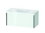 Duravit XViu Waschtisch-Unterschrank XV4611NB285C 100x48cm, 1 Auszug, ohne Hahnloch, schwarz matt, Rahmen C, weiß hochglanz