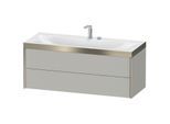 Duravit XViu Waschtisch-Unterschrank XV4617OB243P 120x48cm, 2 Schubkästen, 1 Hahnloch, schwarz matt, Rahmen P, basalt matt