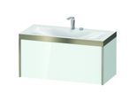 Duravit XViu Waschtisch-Unterschrank XV4611EB185P 100x48cm, 1 Auszug, 2 Hahnlöcher, champagner matt, Rahmen P, weiß hochglanz