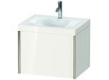 Duravit XViu Waschtisch-Unterschrank XV4609OB122C 60x48cm, 1 Auszug, 1 Hahnloch, champagner matt, Rahmen C, weiß hochglanz