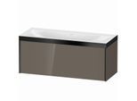 Duravit XViu Waschtisch-Unterschrank XV4612NB289P 120x48cm, 1 Auszug, ohne Hahnloch, schwarz matt, Rahmen P, flannel grey hochglanz