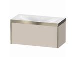 Duravit XViu Waschtisch-Unterschrank XV4611NB191P 100x48cm, 1 Auszug, ohne Hahnloch, champagner matt, Rahmen P, taupe matt