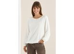 Langarmbluse CECIL, Damen, Gr. XXL (46), weiß (vanilleweiß), Stoff, 100% Viskose, unifarben, normal normal, Rundhals, Bündchen, Blusen, aus softer Viskose