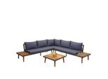 Garten-Garnitur MCW-E97, Garnitur Sitzgruppe Lounge-Set Sofa, Akazie Holz MVG-zertifiziert, grau