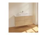 Villeroy und Boch Finion Waschtischunterschrank F13100PC 4 Auszüge, 1200 x 603 x 501 mm, Korpus Oak Veneer / Glass White Matt