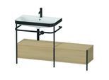 Duravit Happy D.2 Plus Möbelwaschtisch-Kombination HP4762O7171 140x49cm, mit Metallkonsole, 1 Hahnloch, mediterrane Eiche