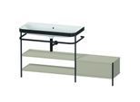 Duravit Happy D.2 Plus Möbelwaschtisch-Kombination HP4753N6060 160 x 49 cm, ohne Hahnloch, taupe seidenmatt, mit Metallkonsole