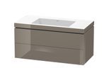 Duravit L-Cube Waschtisch-Unterschrank LC6928N8989 100 x 48 cm, ohne Hahnloch, flannel grey hochglanz, 2 Schubkästen
