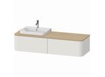 Duravit Happy D.2 Waschtisch-Unterschrank HP4934L3939 35,4 x 160 x 55 cm, 2 Auszüge, für Möbelwaschtisch, links, nordic weiß seidenmatt