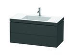 Duravit L-Cube Waschtisch-Unterschrank LC6928O4949 100 x 48 cm, 1 Hahnloch, graphit matt, 2 Schubkästen