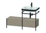 Duravit Happy D.2 Plus Möbelwaschtisch-Kombination HP4755O7575 120x49cm, mit Metallkonsole, 1 Hahnloch, leinen