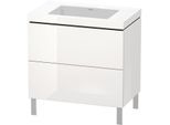 Duravit L-Cube Waschtisch-Unterschrank LC6937N8585 80 x 48 cm, ohne Hahnloch, weiß hochglanz, 2 Auszüge, bodenstehend