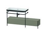 Duravit Happy D.2 Plus Möbelwaschtisch-Kombination HP4763N9292 160x49cm, mit Metallkonsole, ohne Hahnloch, steingrau seidenmatt