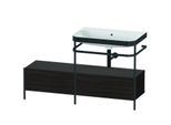 Duravit Happy D.2 Plus Möbelwaschtisch-Kombination HP4757N6969 140x49cm, mit Metallkonsole, ohne Hahnloch, nussbaum gebürstet