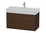 Duravit L-Cube Waschtisch-Unterschrank LC627806969 98,4x 45,9 cm, nussbaum gebürstet, 2 Schubkästen, wandhängend