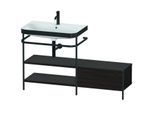 Duravit Happy D.2 Plus Möbelwaschtisch-Kombination HP4752O6969 140 x 49 cm, 1 Hahnloch, nussbaum gebürstet, mit Metallkonsole