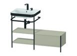 Duravit Happy D.2 Plus Möbelwaschtisch-Kombination HP4750E6060 120 x 49 cm, 2 Hahnlöcher, taupe seidenmatt, mit Metallkonsole