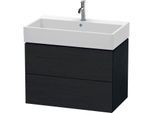 Duravit L-Cube Waschtisch-Unterschrank LC627701616 78,4x 45,9 cm, Eiche schwarz, 2 Schubkästen, wandhängend