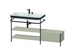 Duravit Happy D.2 Plus Möbelwaschtisch-Kombination HP4753E6060 160 x 49 cm, 2 Hahnlöcher, taupe seidenmatt, mit Metallkonsole