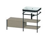 Duravit Happy D.2 Plus Möbelwaschtisch-Kombination HP4745N7575 120 x 49 cm, ohne Hahnloch, leinen, mit Metallkonsole