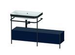Duravit Happy D.2 Plus Möbelwaschtisch-Kombination HP4762N9898 140x49cm, mit Metallkonsole, ohne Hahnloch, nachtblau seidenmatt