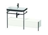 Duravit Happy D.2 Plus Möbelwaschtisch-Kombination HP4762O3636 140x49cm, mit Metallkonsole, 1 Hahnloch, weiß seidenmatt