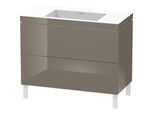 Duravit L-Cube Waschtisch-Unterschrank LC6938N8989 100 x 48 cm, ohne Hahnloch, flannel grey hochglanz, 2 Auszüge, bodenstehend