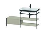 Duravit Happy D.2 Plus Möbelwaschtisch-Kombination HP4747O6060 140 x 49 cm, 1 Hahnloch, taupe seidenmatt, mit Metallkonsole