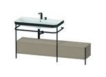 Duravit Happy D.2 Plus Möbelwaschtisch-Kombination HP4763E7575 160x49cm, mit Metallkonsole, 2 Hahnlöcher, leinen
