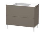 Duravit L-Cube Waschtisch-Unterschrank LC6938N9090 100 x 48 cm, ohne Hahnloch, flannel grey seidenmatt, 2 Auszüge, bodenstehend