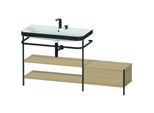 Duravit Happy D.2 Plus Möbelwaschtisch-Kombination HP4753E7171 160 x 49 cm, 2 Hahnlöcher, mediterrane Eiche, mit Metallkonsole