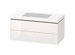 Duravit L-Cube Waschtisch-Unterschrank LC6928N2222 100 x 48 cm, ohne Hahnloch, weiß hochglanz, 2 Schubkästen