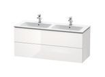 Duravit L-Cube Waschtischunterbau LC625802222 Weiß Hochglanz, 129x55x48,1cm, 2 Schubladen
