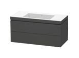 Duravit L-Cube Waschtisch-Unterschrank LC6928N4949 100 x 48 cm, ohne Hahnloch, graphit matt, 2 Schubkästen