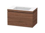 Duravit L-Cube Waschtisch-Unterschrank LC6927N2121 80 x 48 cm, ohne Hahnloch, nussbaum dunkel, 2 Schubkästen