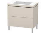 Duravit L-Cube Waschtisch-Unterschrank LC6937N9191 80 x 48 cm, ohne Hahnloch, taupe matt, 2 Auszüge, bodenstehend