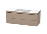 Duravit L-Cube Waschtisch-Unterschrank LC6929N7575 120 x 48 cm, ohne Hahnloch, leinen, 2 Schubkästen