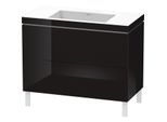 Duravit L-Cube Waschtisch-Unterschrank LC6938N4040 100 x 48 cm, ohne Hahnloch, schwarz hochglanz, 2 Auszüge, bodenstehend